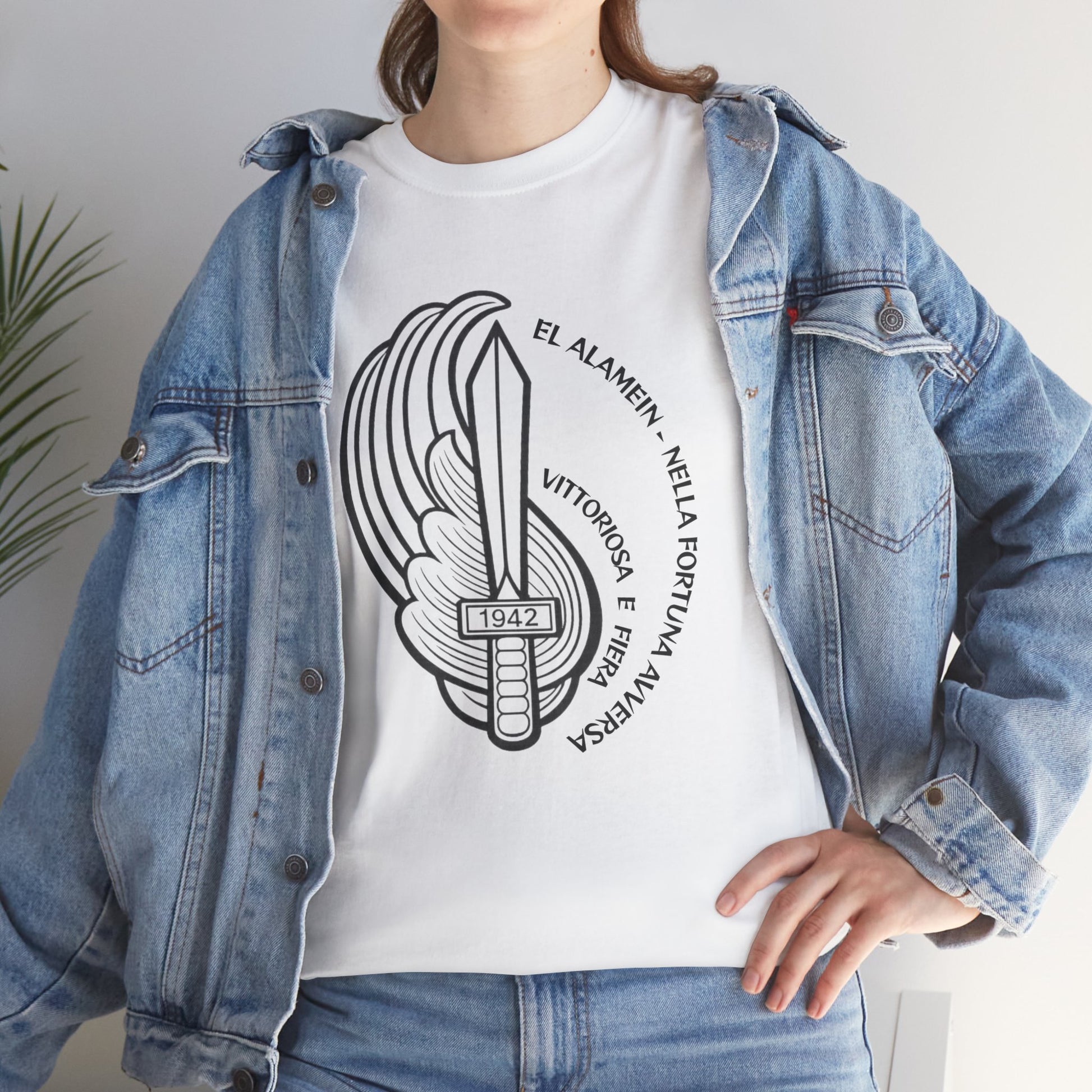 Paracadutisti Folgore El Alamein T-Shirt, Stemma 1942 Pugnale Alato, Design Storico Commemorativo