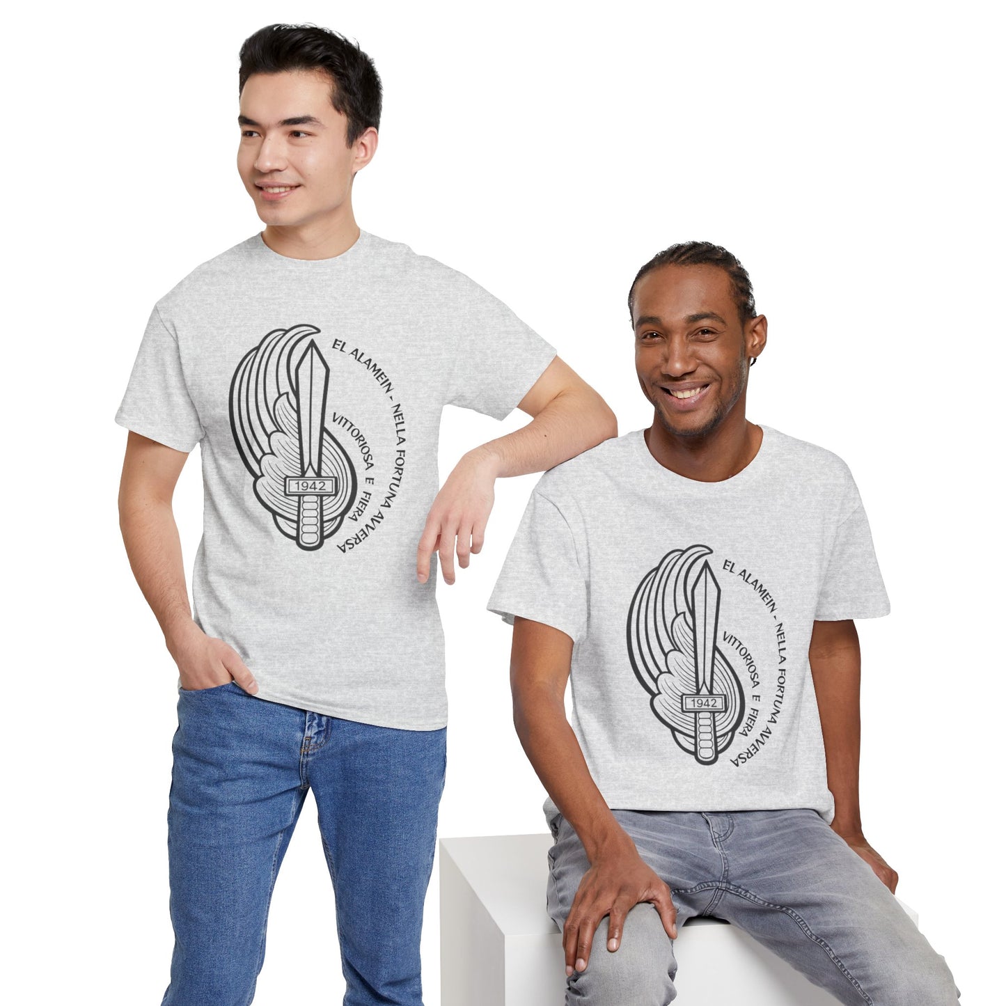 Paracadutisti Folgore El Alamein T-Shirt, Stemma 1942 Pugnale Alato, Design Storico Commemorativo