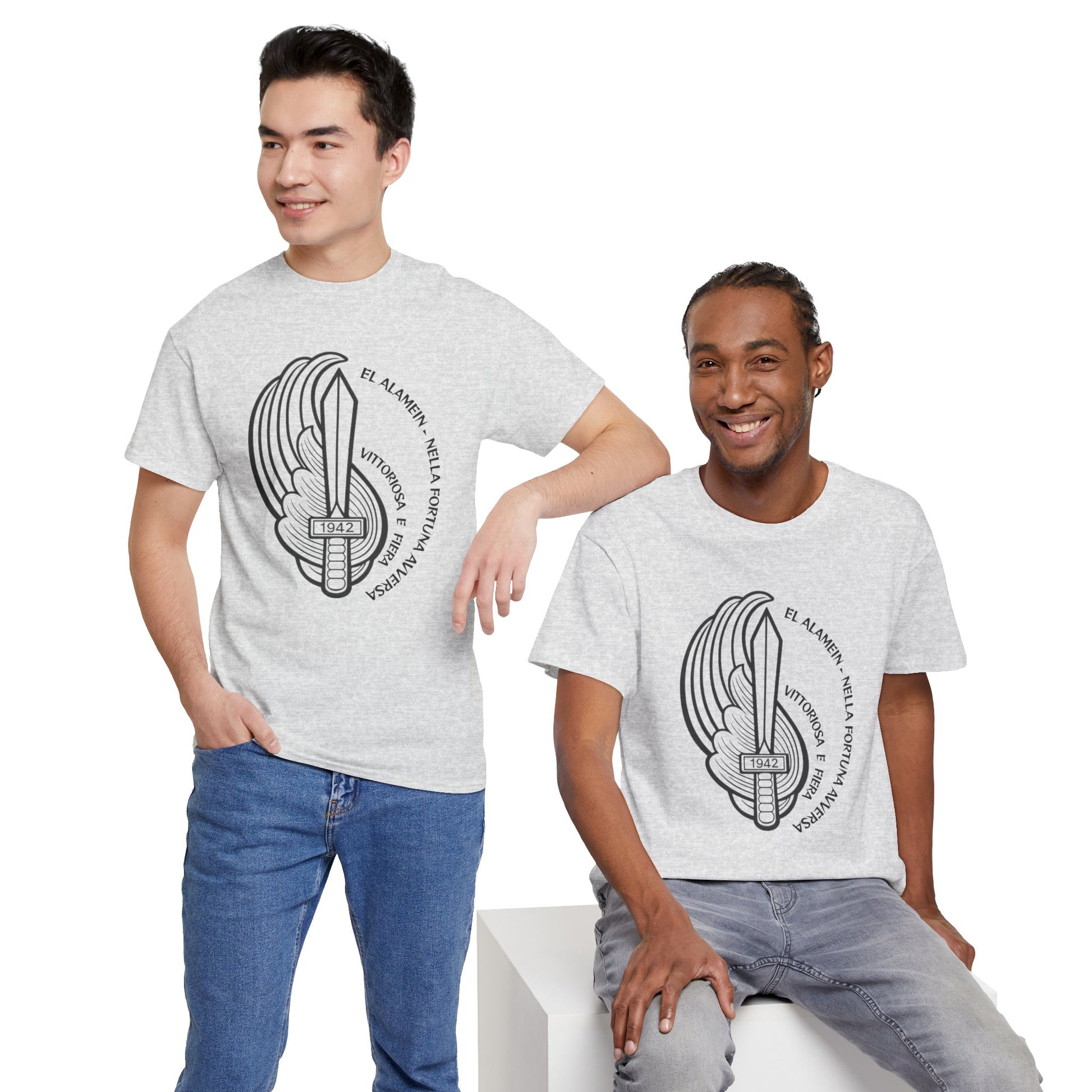Paracadutisti Folgore El Alamein T-Shirt, Stemma 1942 Pugnale Alato, Design Storico Commemorativo
