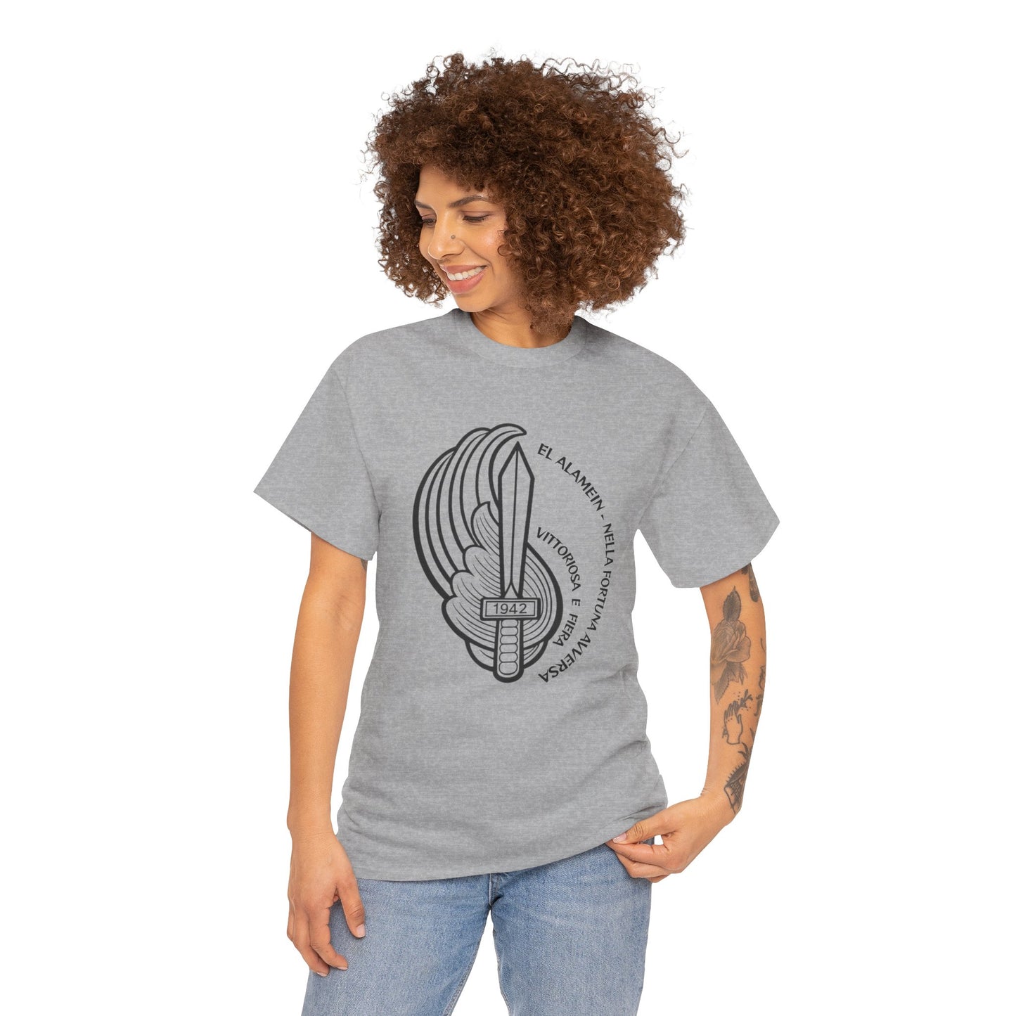 Paracadutisti Folgore El Alamein T-Shirt, Stemma 1942 Pugnale Alato, Design Storico Commemorativo