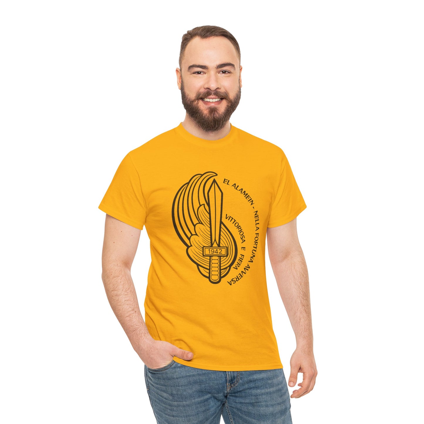 Paracadutisti Folgore El Alamein T-Shirt, Stemma 1942 Pugnale Alato, Design Storico Commemorativo