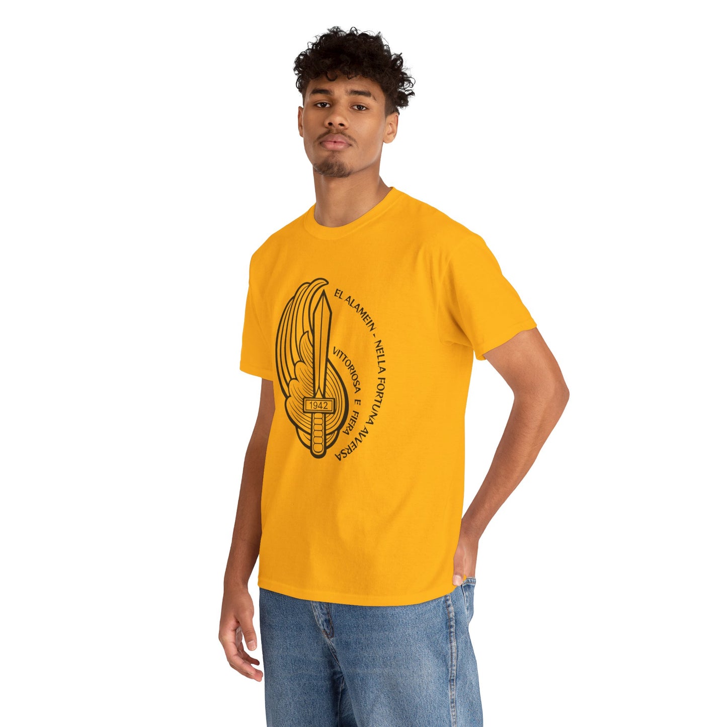 Paracadutisti Folgore El Alamein T-Shirt, Stemma 1942 Pugnale Alato, Design Storico Commemorativo