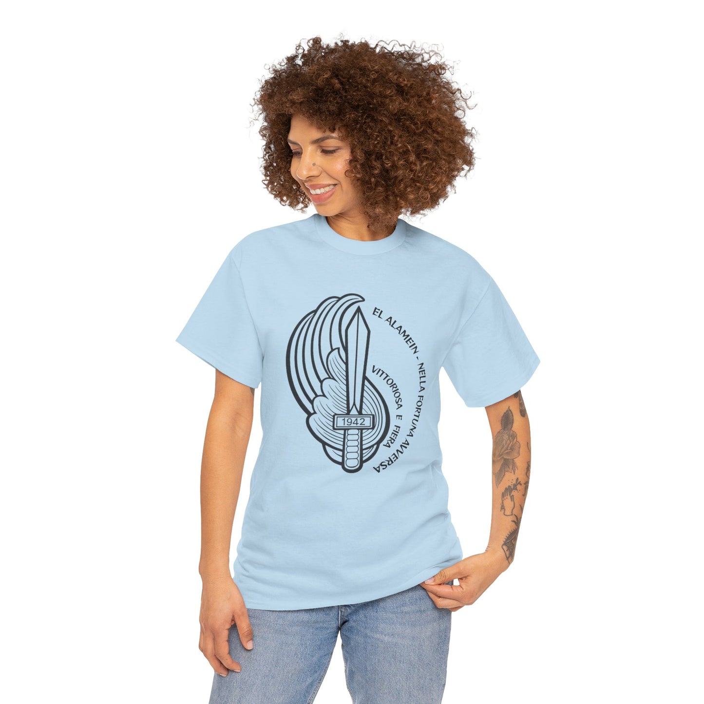 Paracadutisti Folgore El Alamein T-Shirt, Stemma 1942 Pugnale Alato, Design Storico Commemorativo