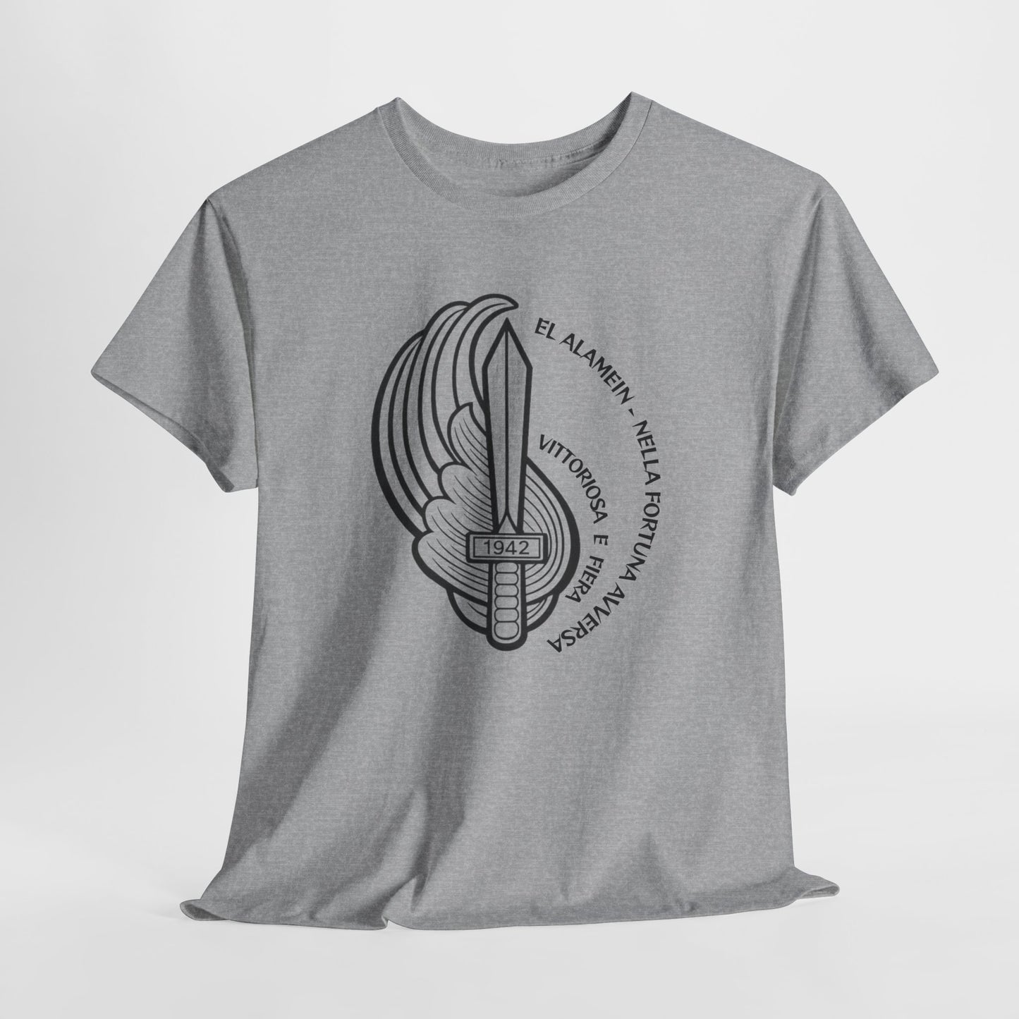 Paracadutisti Folgore El Alamein T-Shirt, Stemma 1942 Pugnale Alato, Design Storico Commemorativo