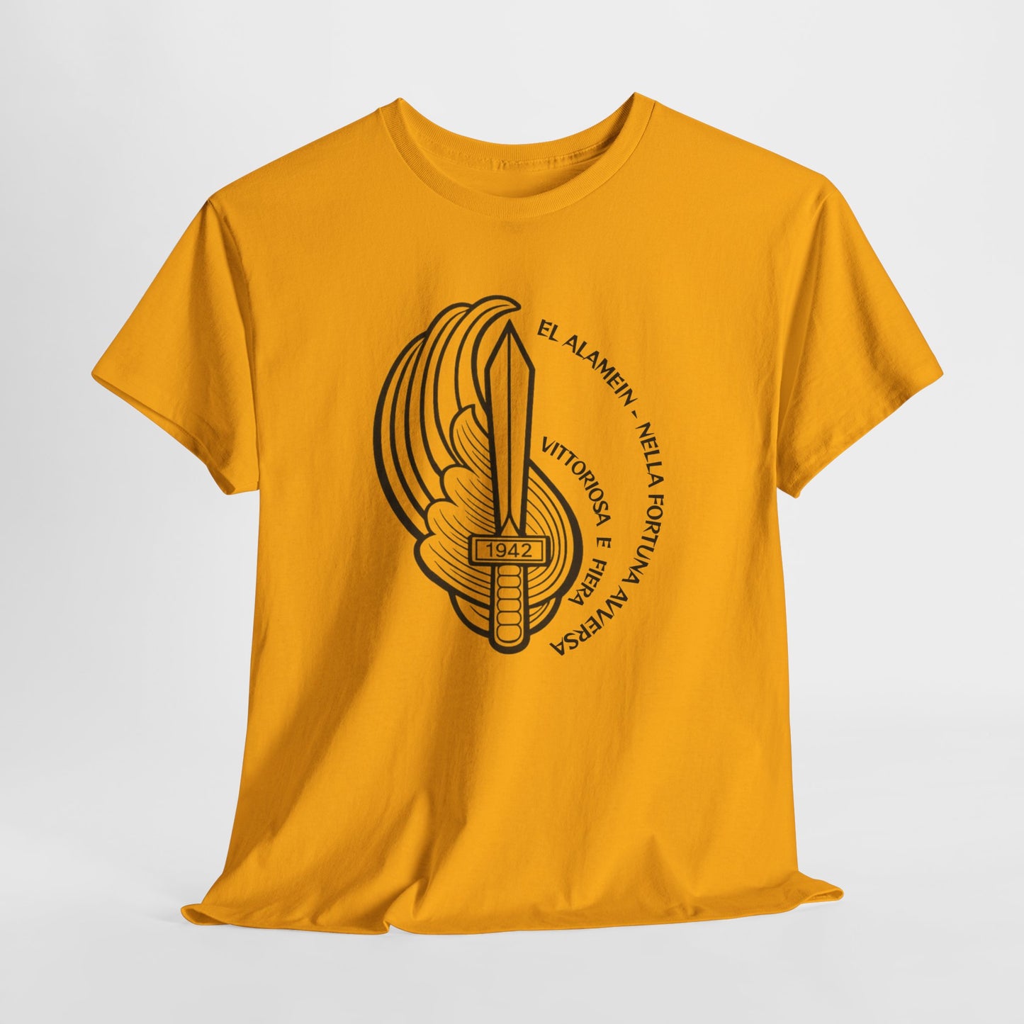 Paracadutisti Folgore El Alamein T-Shirt, Stemma 1942 Pugnale Alato, Design Storico Commemorativo