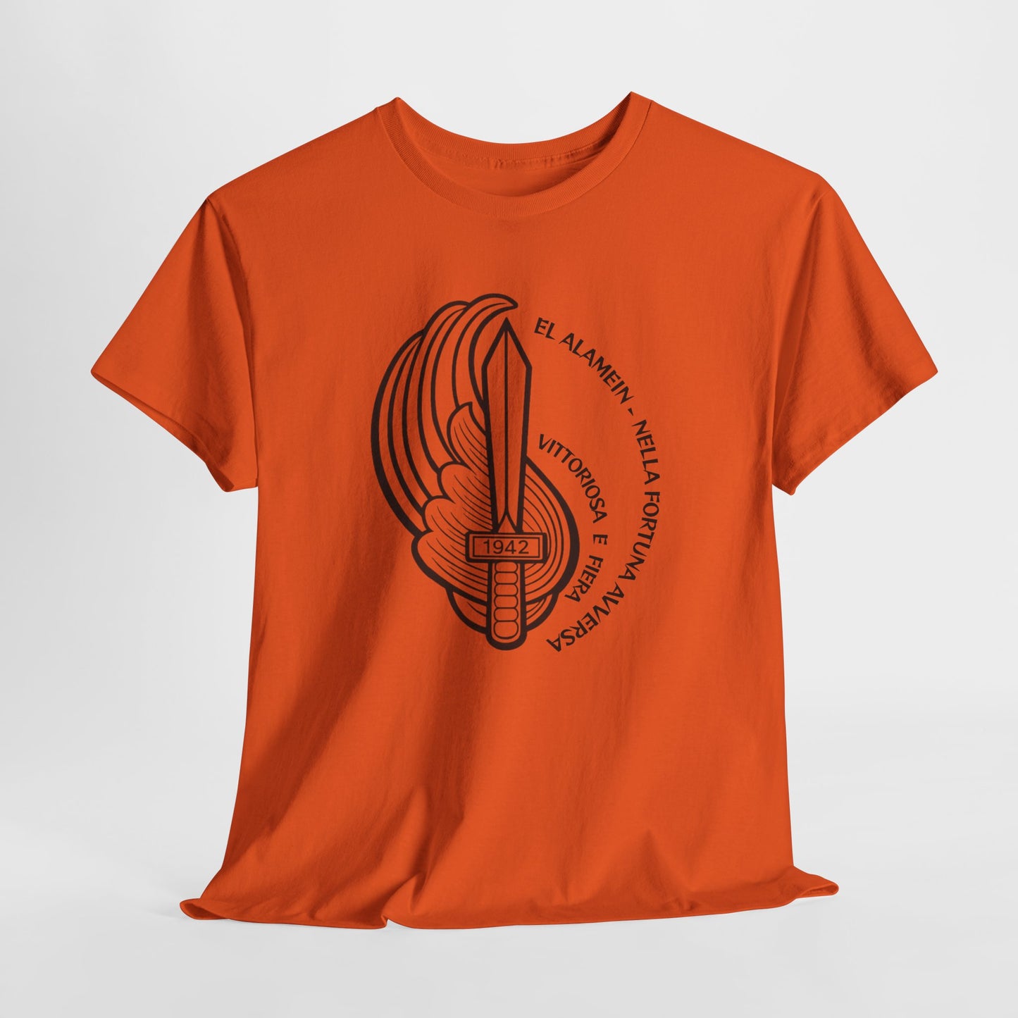 Paracadutisti Folgore El Alamein T-Shirt, Stemma 1942 Pugnale Alato, Design Storico Commemorativo