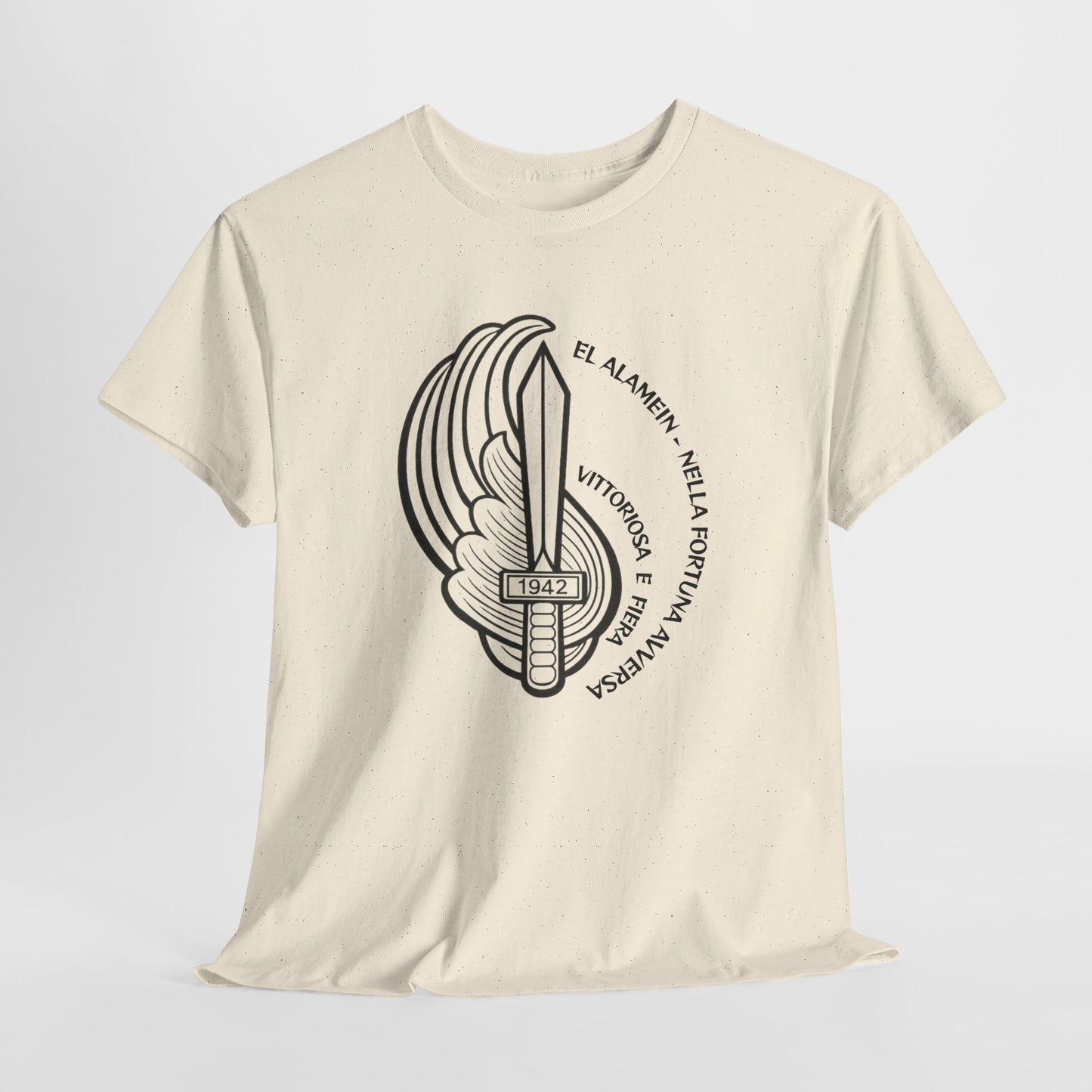 Paracadutisti Folgore El Alamein T-Shirt, Stemma 1942 Pugnale Alato, Design Storico Commemorativo