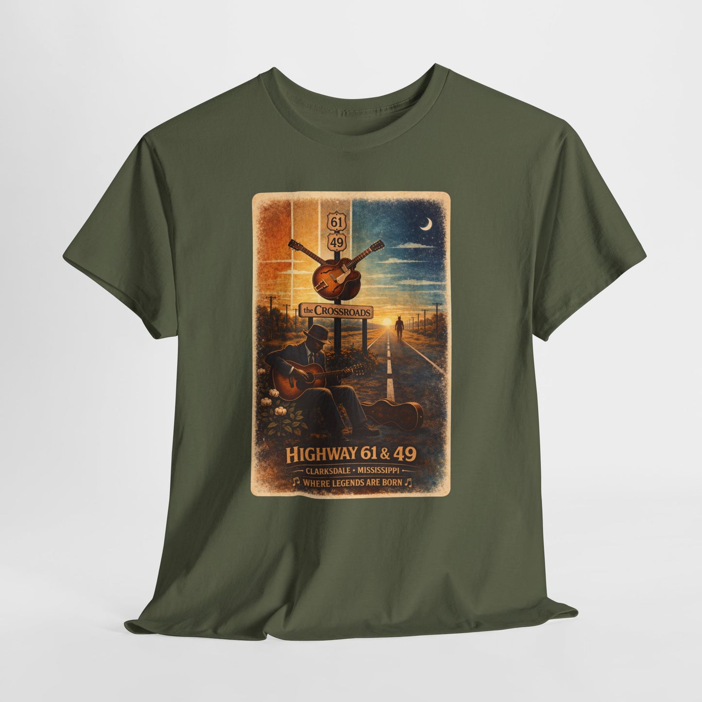 Robert Johnson Crossroads T-Shirt | Delta Blues Mississippi Tee | Route 61 Vintage Guitar Shirt
