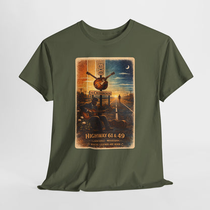 Robert Johnson Crossroads T-Shirt | Delta Blues Mississippi Tee | Route 61 Vintage Guitar Shirt