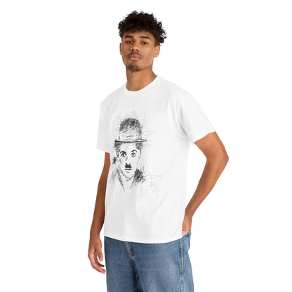 T-shirt Charlie Chaplin, Artistic Character Tee - Unique Graphic Design, Casual Wear, Gift for Artists, Vintage Style, Unisex Fashion