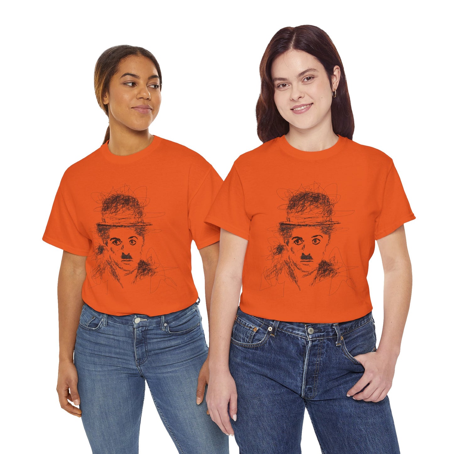T-shirt Charlie Chaplin, Artistic Character Tee - Unique Graphic Design, Casual Wear, Gift for Artists, Vintage Style, Unisex Fashion