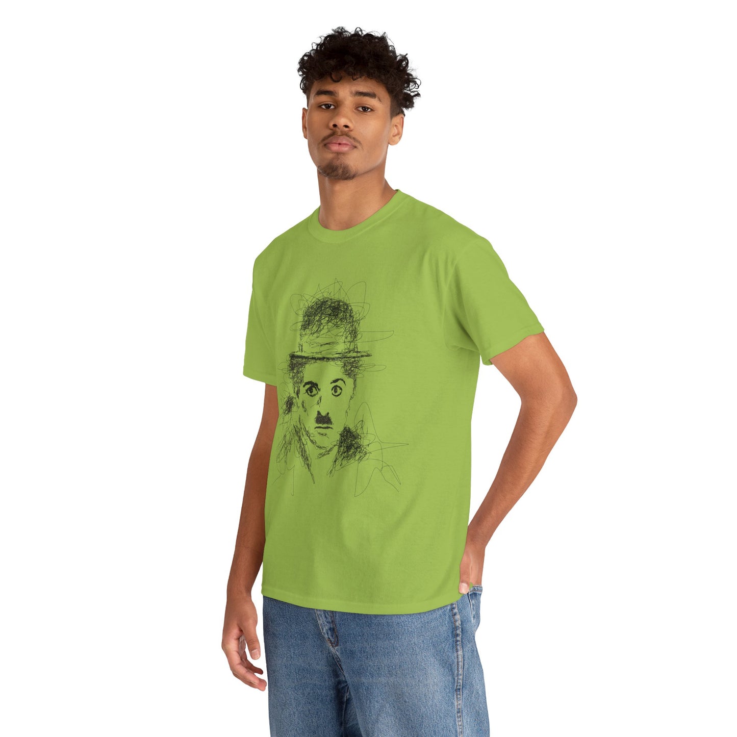 T-shirt Charlie Chaplin, Artistic Character Tee - Unique Graphic Design, Casual Wear, Gift for Artists, Vintage Style, Unisex Fashion