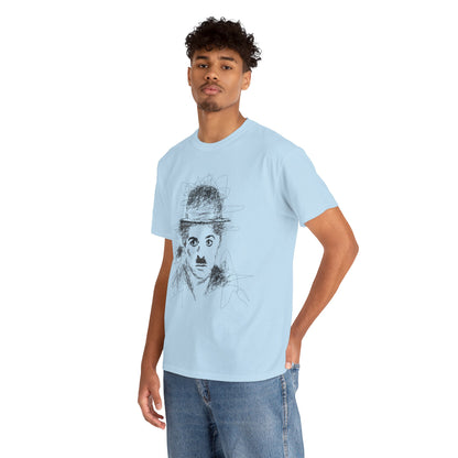 T-shirt Charlie Chaplin, Artistic Character Tee - Unique Graphic Design, Casual Wear, Gift for Artists, Vintage Style, Unisex Fashion