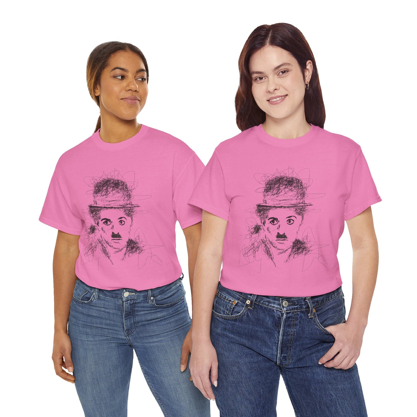T-shirt Charlie Chaplin, Artistic Character Tee - Unique Graphic Design, Casual Wear, Gift for Artists, Vintage Style, Unisex Fashion