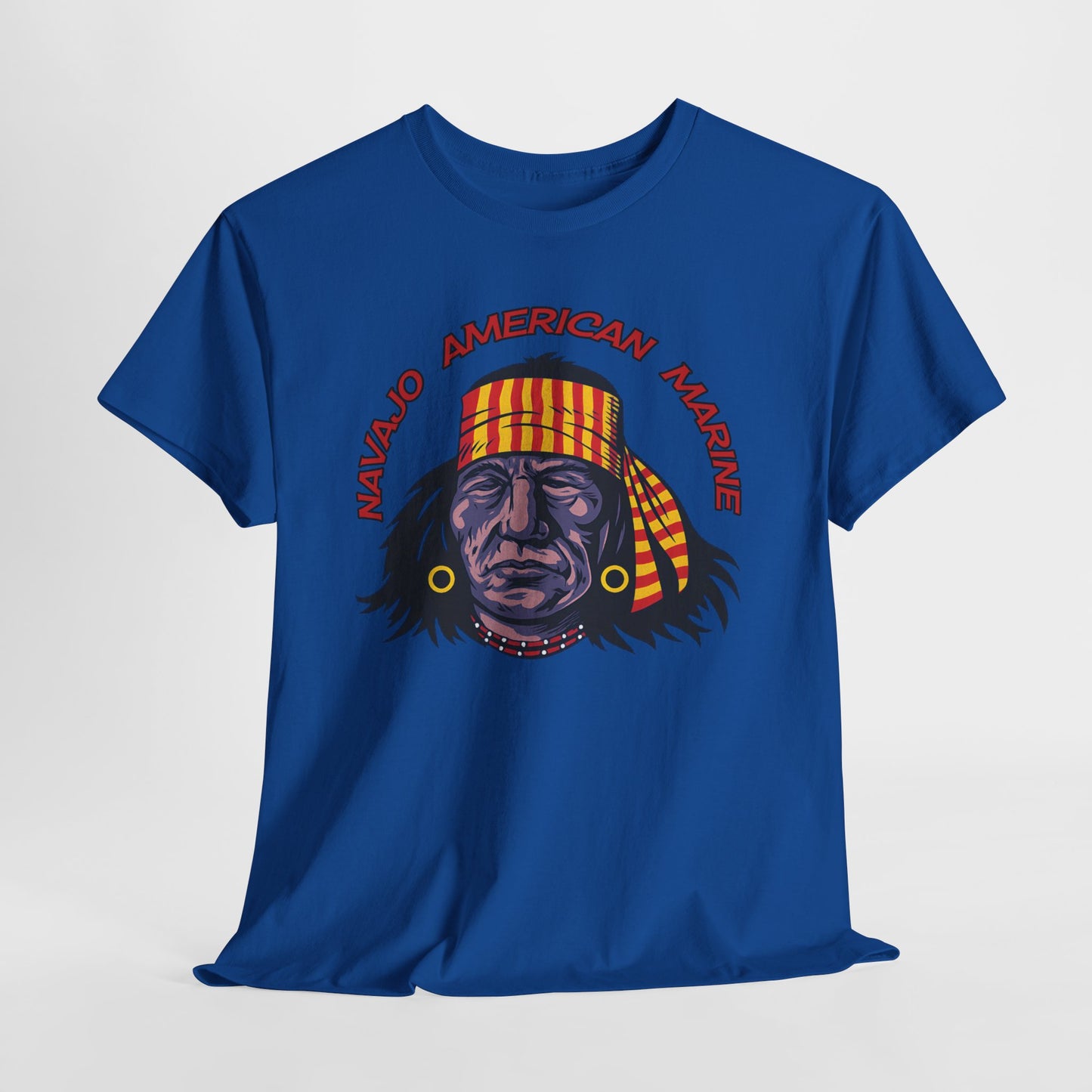 T-shirt Geronimo Navajo Tribale - Maglietta Vintage Anni 80 American Marine Heritage