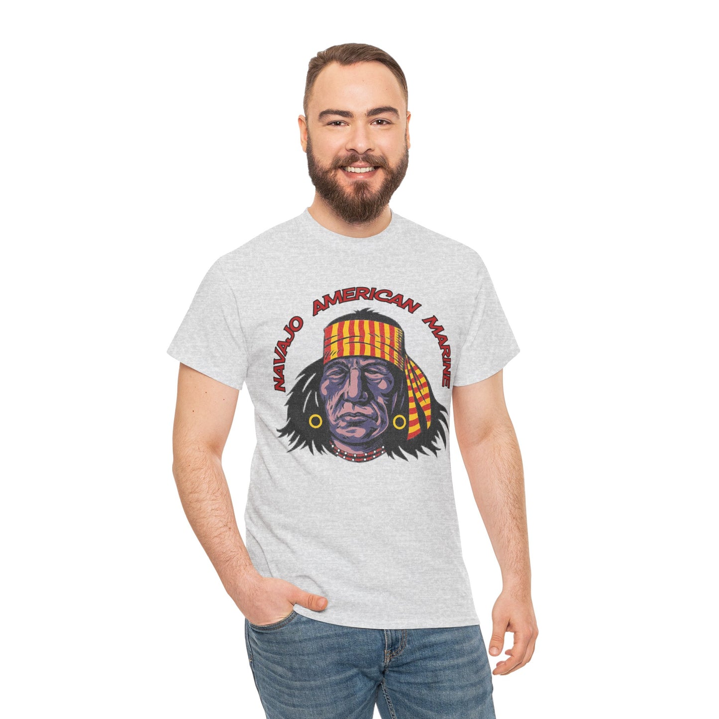 T-shirt Geronimo Navajo Tribale - Maglietta Vintage Anni 80 American Marine Heritage