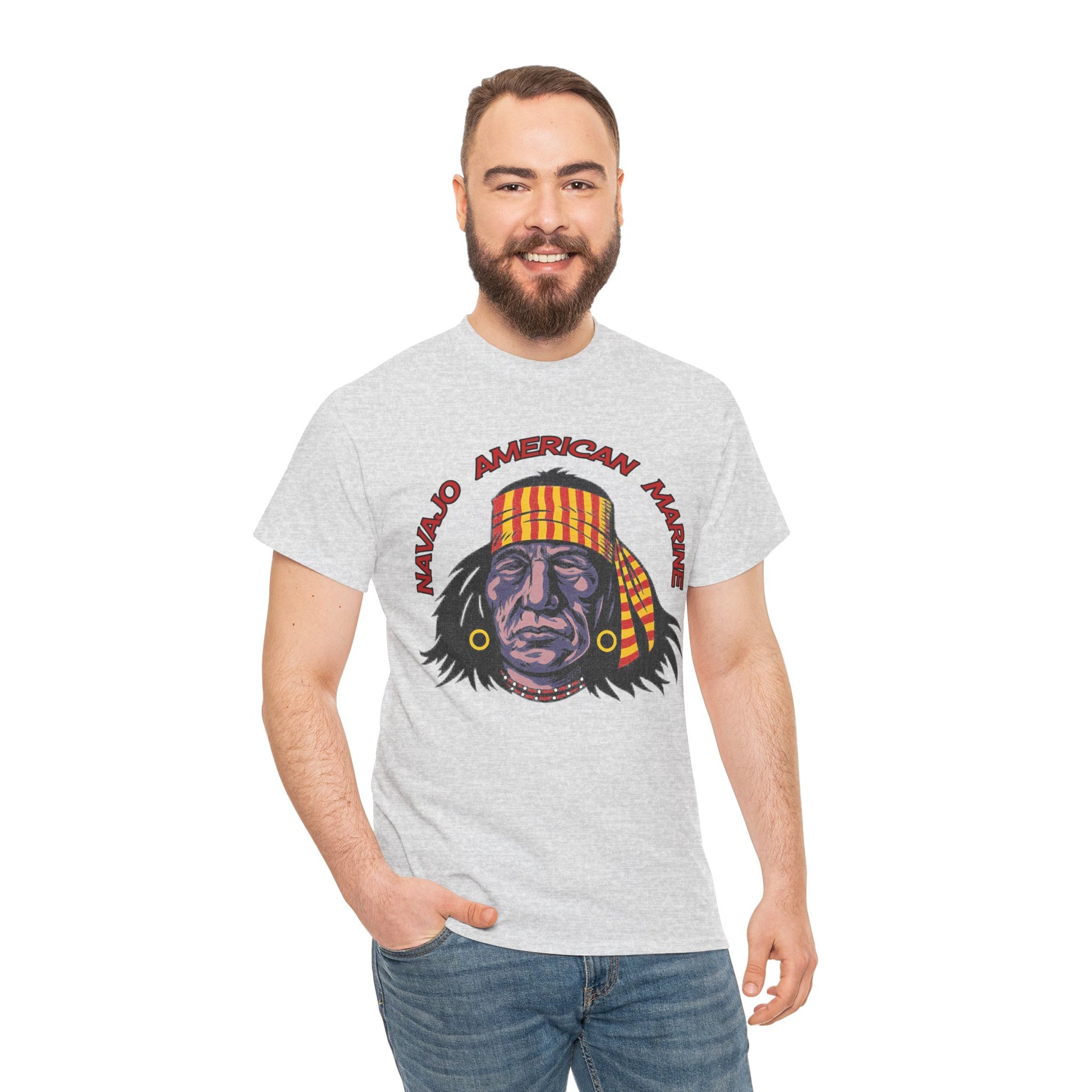 T-shirt Geronimo Navajo Tribale - Maglietta Vintage Anni 80 American Marine Heritage