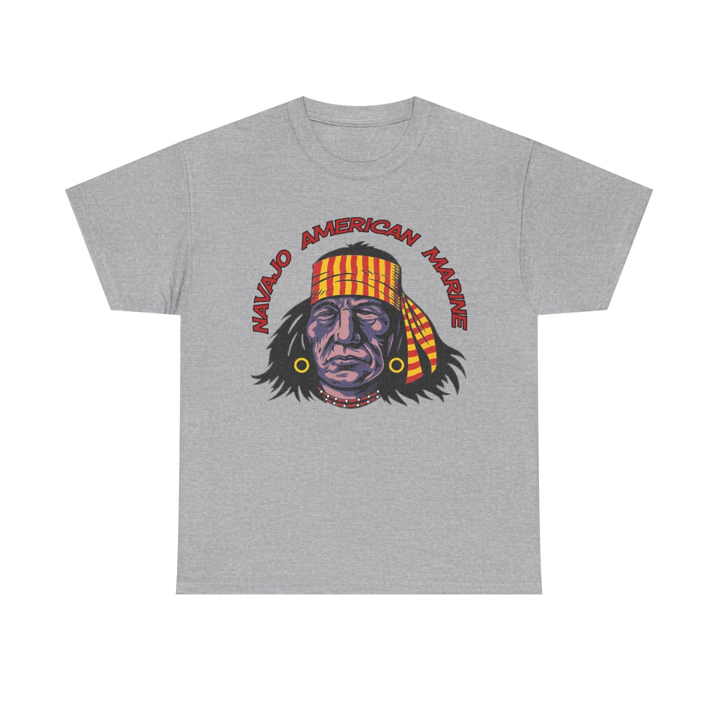 T-shirt Geronimo Navajo Tribale - Maglietta Vintage Anni 80 American Marine Heritage