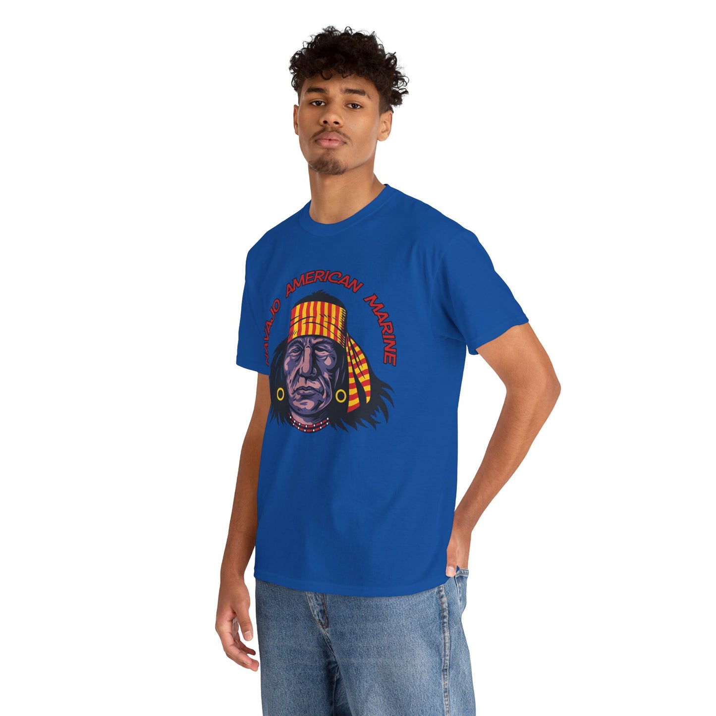 T-shirt Geronimo Navajo Tribale - Maglietta Vintage Anni 80 American Marine Heritage