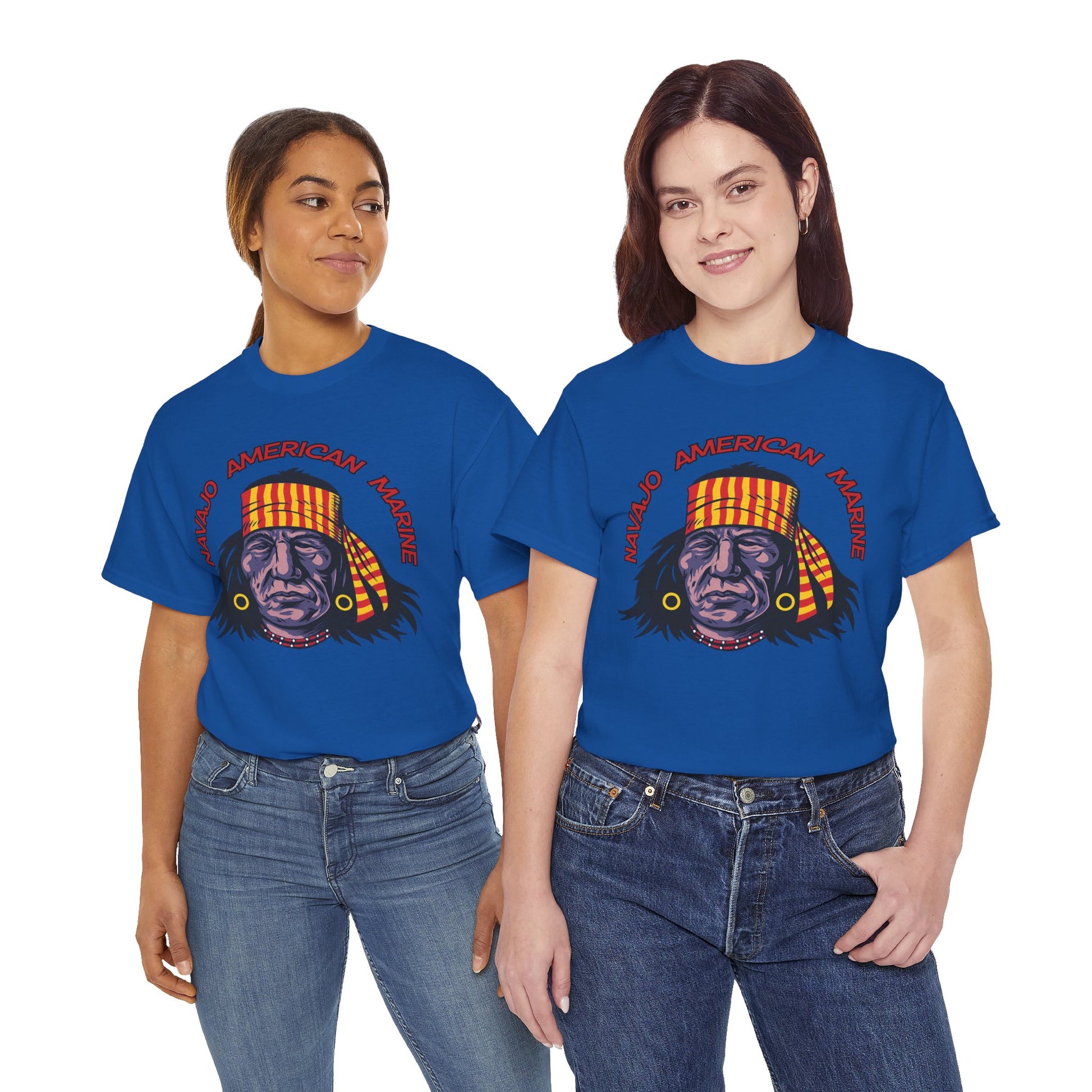 T-shirt Geronimo Navajo Tribale - Maglietta Vintage Anni 80 American Marine Heritage