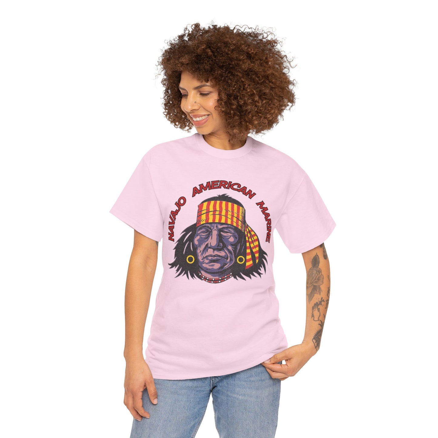 T-shirt Geronimo Navajo Tribale - Maglietta Vintage Anni 80 American Marine Heritage