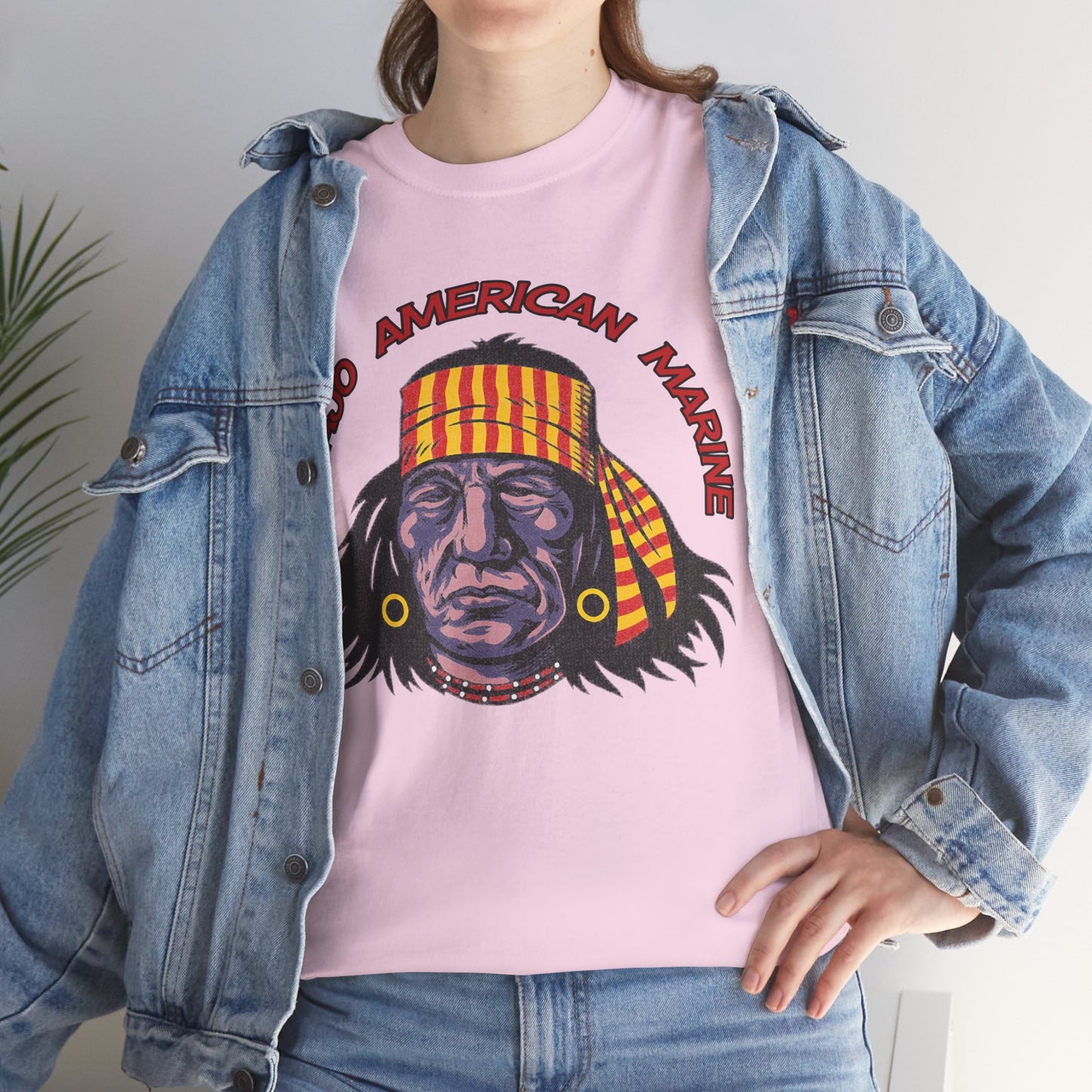 T-shirt Geronimo Navajo Tribale - Maglietta Vintage Anni 80 American Marine Heritage